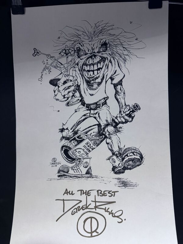 Signed Derek Riggs 2018 Party Animal Eddie print
